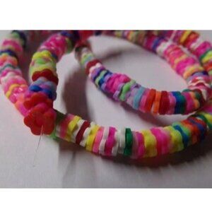 1 Strand Multicolor Flower Shape Polymer Clay Beads